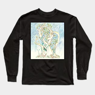 Tree in Spring Ink Drawing Long Sleeve T-Shirt